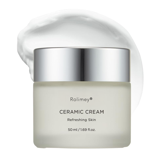 Rolimey® Natural Ceramide Cream | Deep moisturizer for Glass Skin, Polyglutamic acid, Centella Asiatica Extract, Skin barrier, Lightweight, Mild, Nature derived ingredients, Dry skin